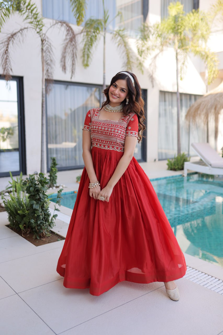 Premium Sequins Embroidered One Piece Gown