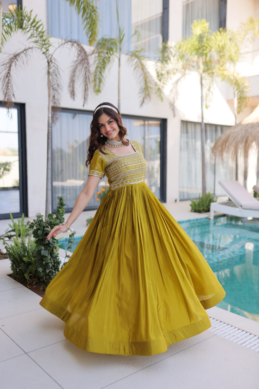 Premium Sequins Embroidered One Piece Gown