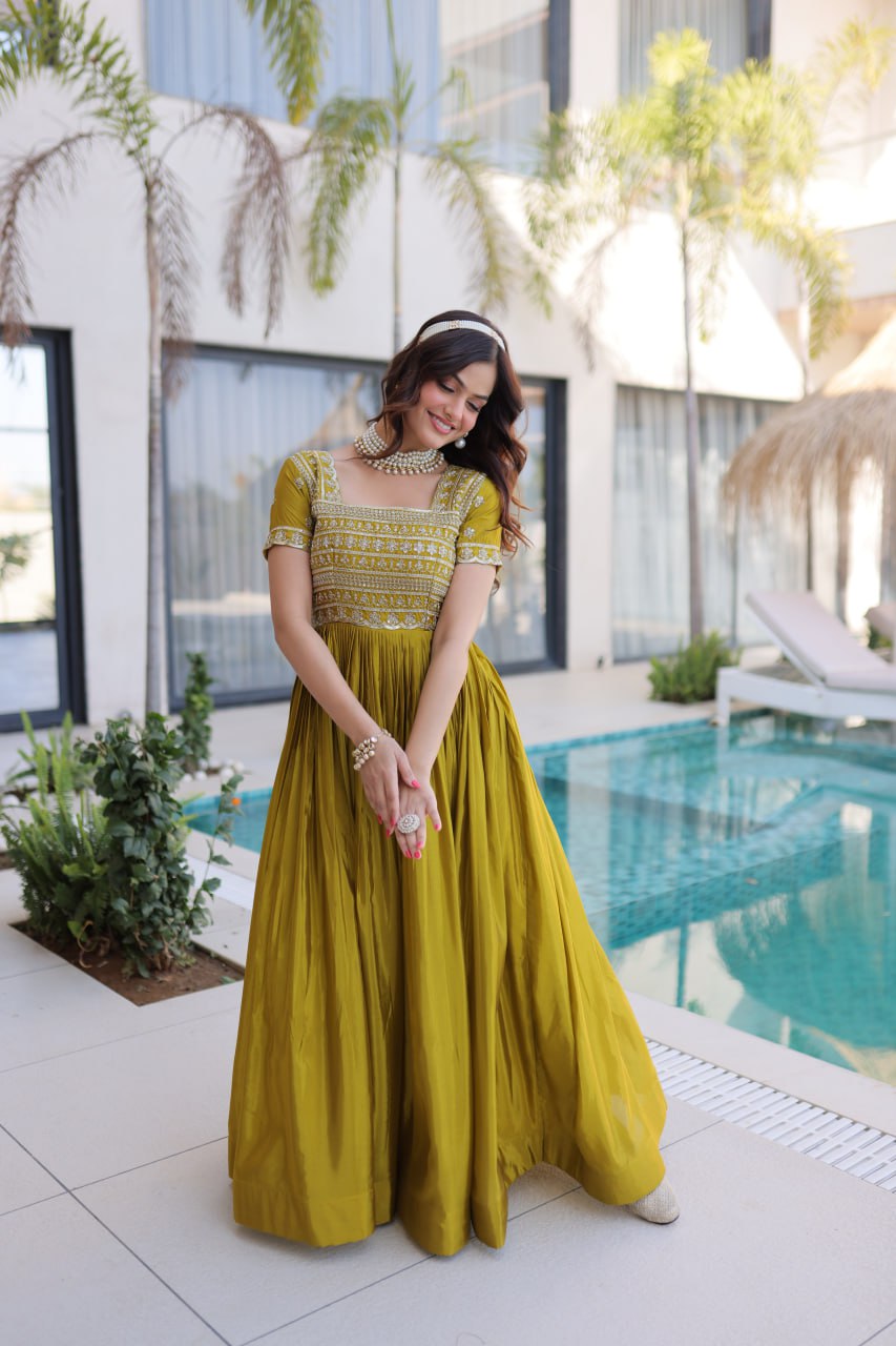 Premium Sequins Embroidered One Piece Gown