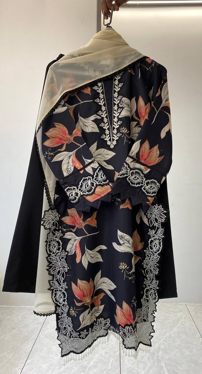 Designer Embroidered Kurta Palazzo Set
