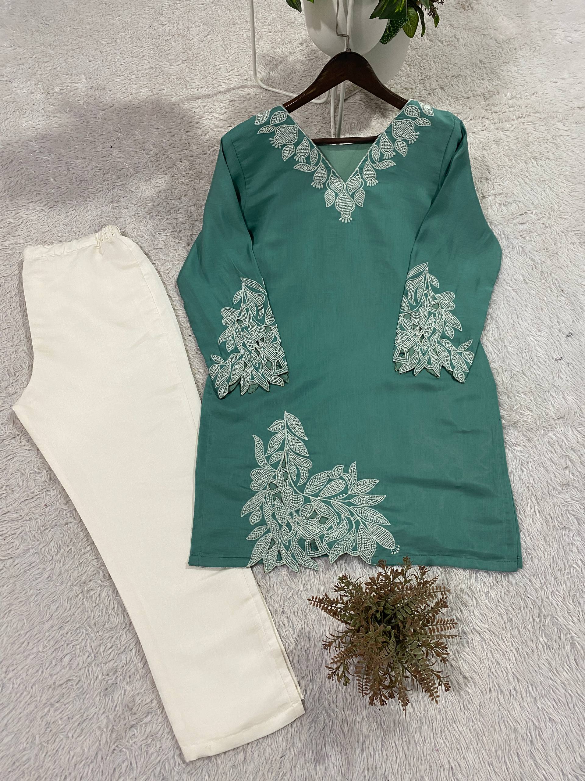 Designer Embroidered Cotton Co-Ord Set