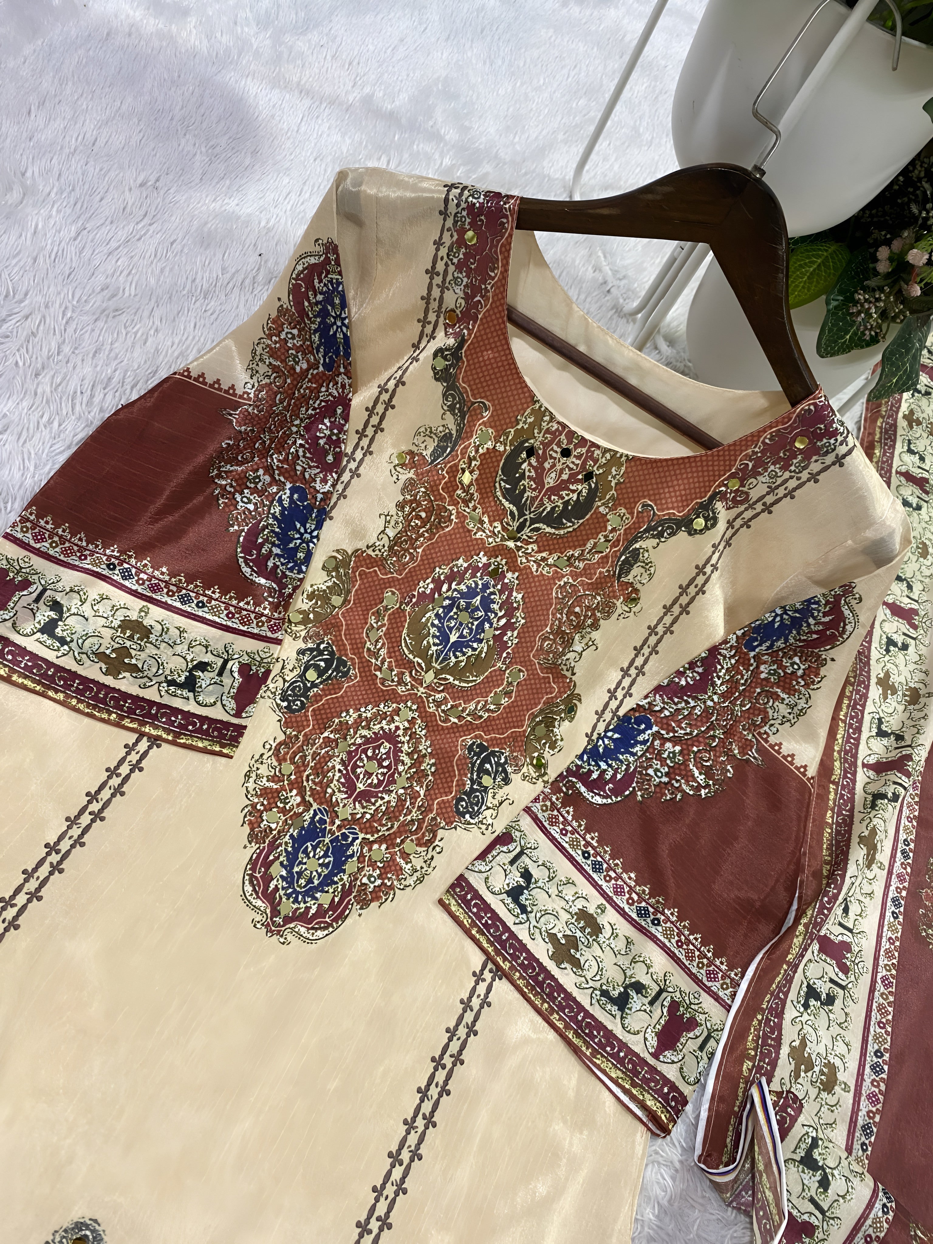 Premium Printed Chinon Kurta Pant Dupatta Set