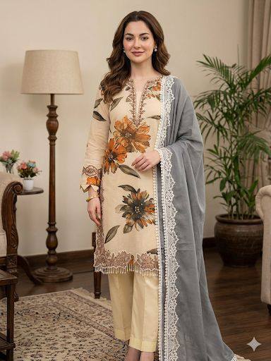 Designer Embroidered Kurta Palazzo Set