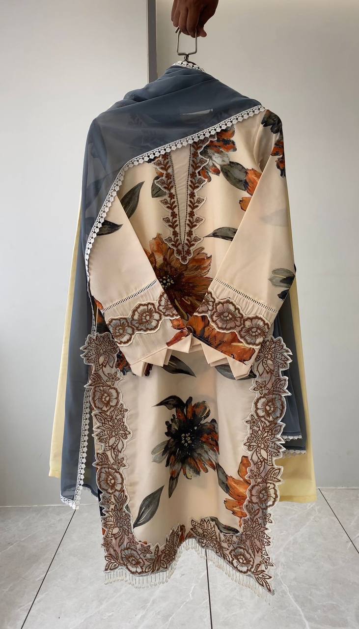 Designer Embroidered Kurta Palazzo Set