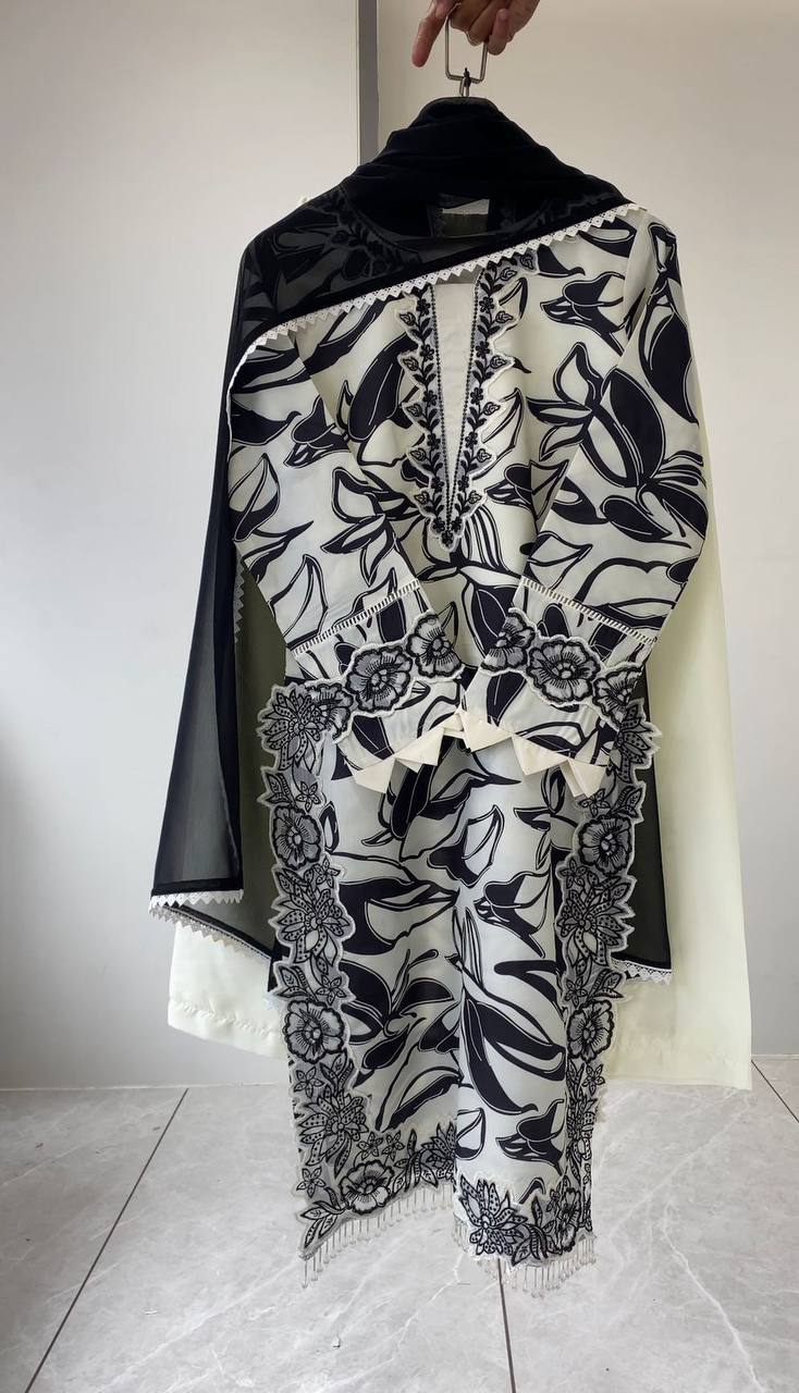 Designer Embroidered Kurta Palazzo Set