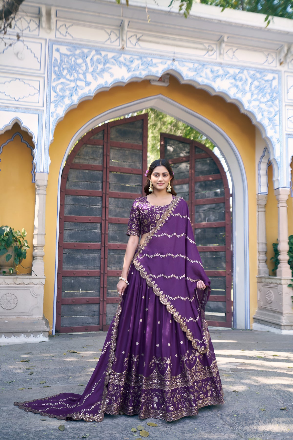Designer Embroidered Wedding Wear Lehenga Set