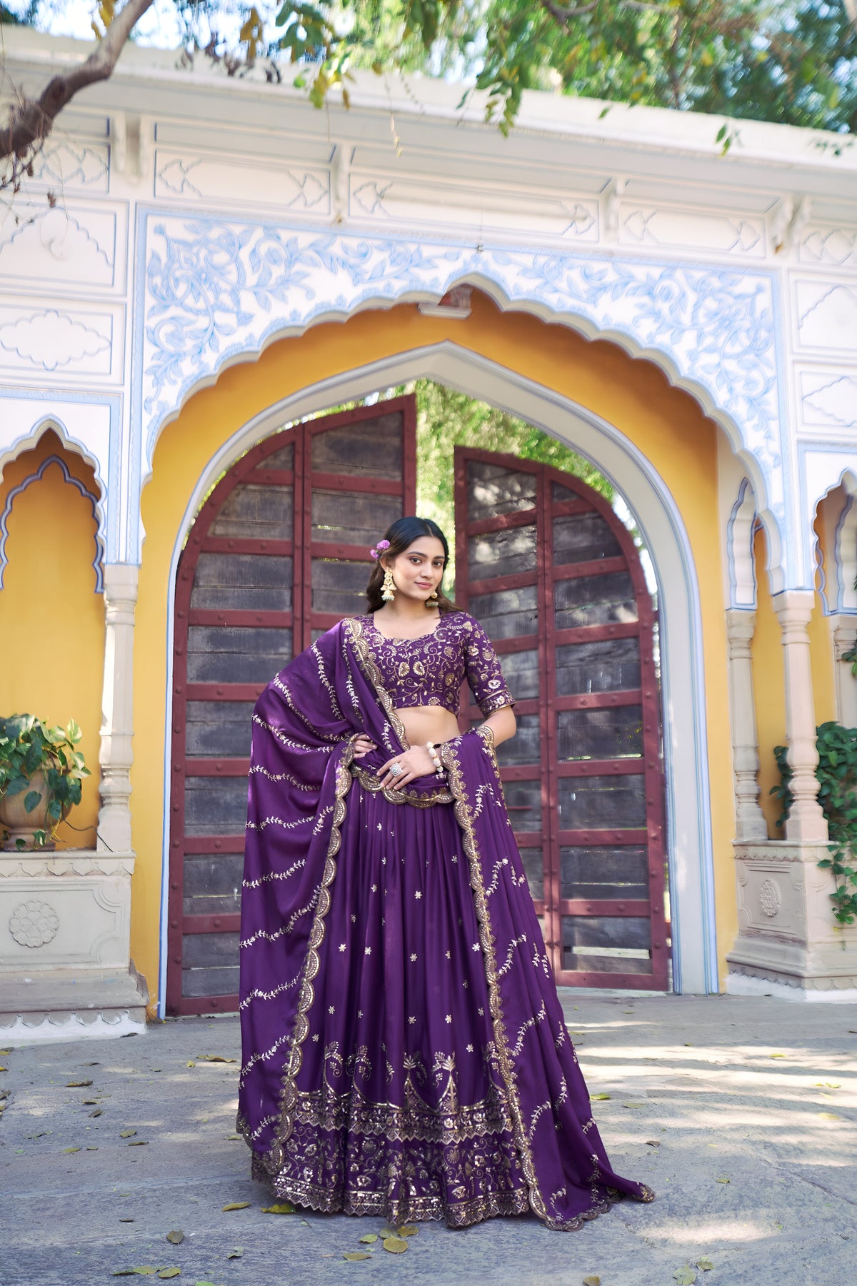 Designer Embroidered Wedding Wear Lehenga Set