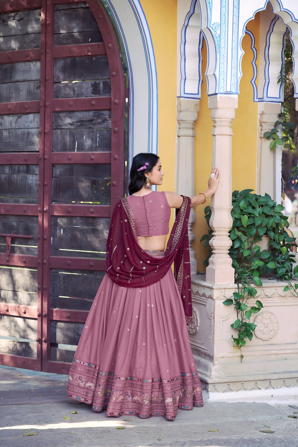 Designer Embroidered Wedding Wear Lehenga Set