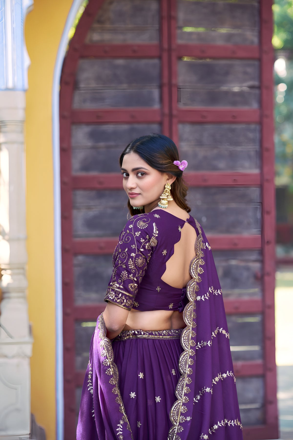 Designer Embroidered Wedding Wear Lehenga Set