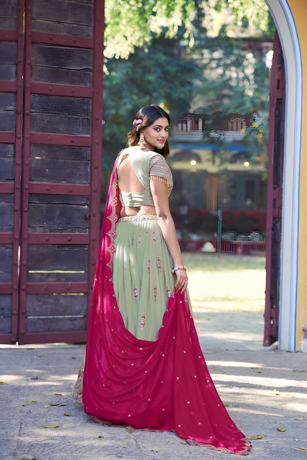 Designer Embroidered Wedding Wear Lehenga Set