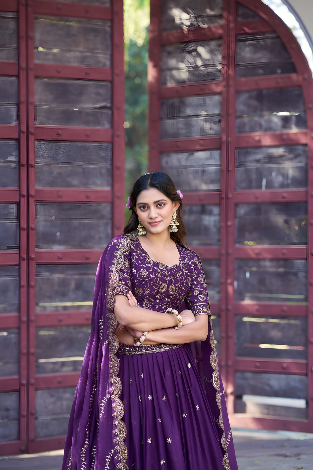 Designer Embroidered Wedding Wear Lehenga Set