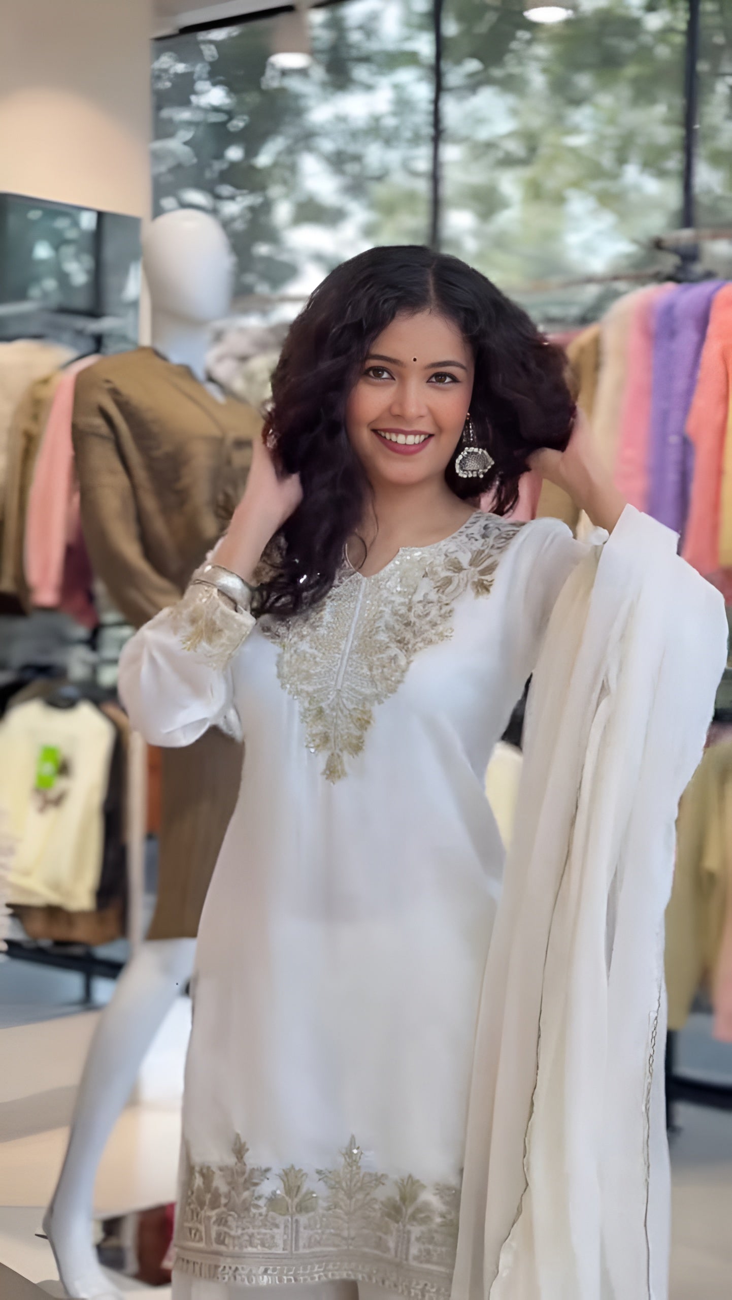 Premium Sequins Embroidered Palazzo Suit Set