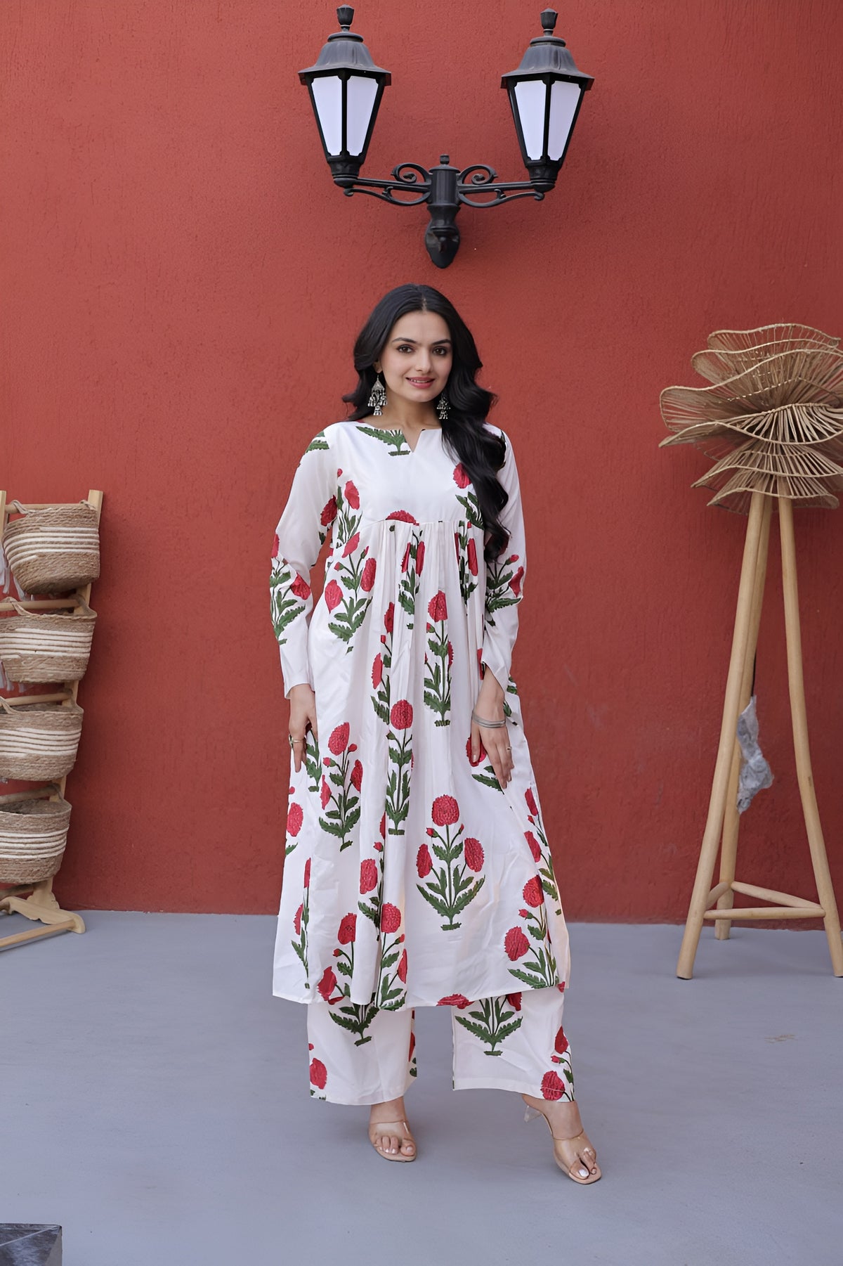 Casual Cotton Kurti Pant Set