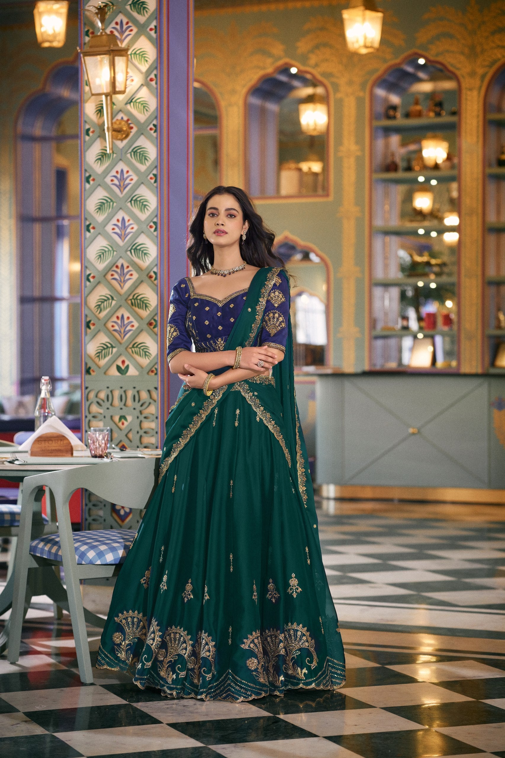 Designer Rangoli Silk Sequins Embroidered Lehenga Choli Set