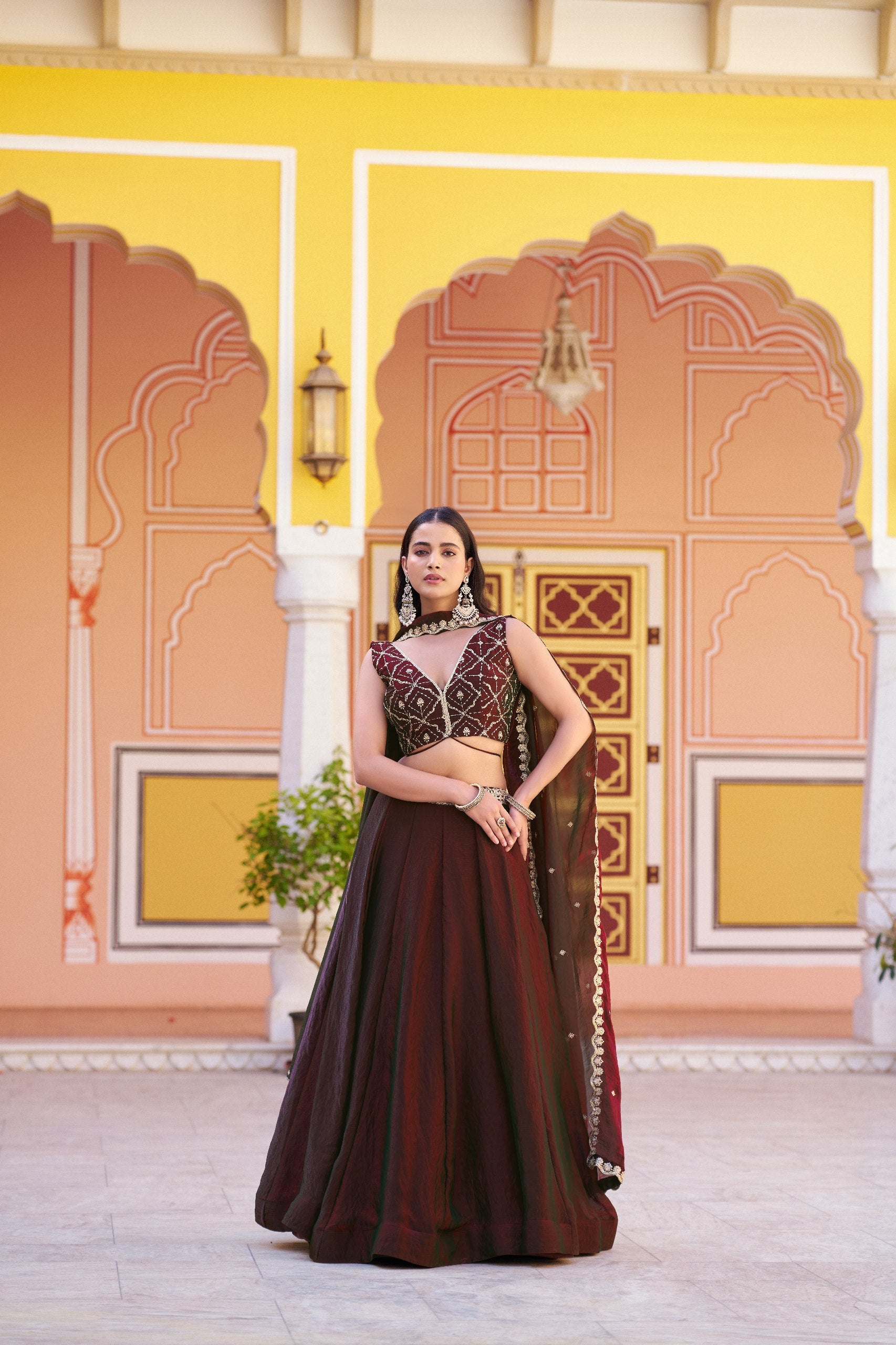 Designer Fendi Embroidered Lehenga Choli Set