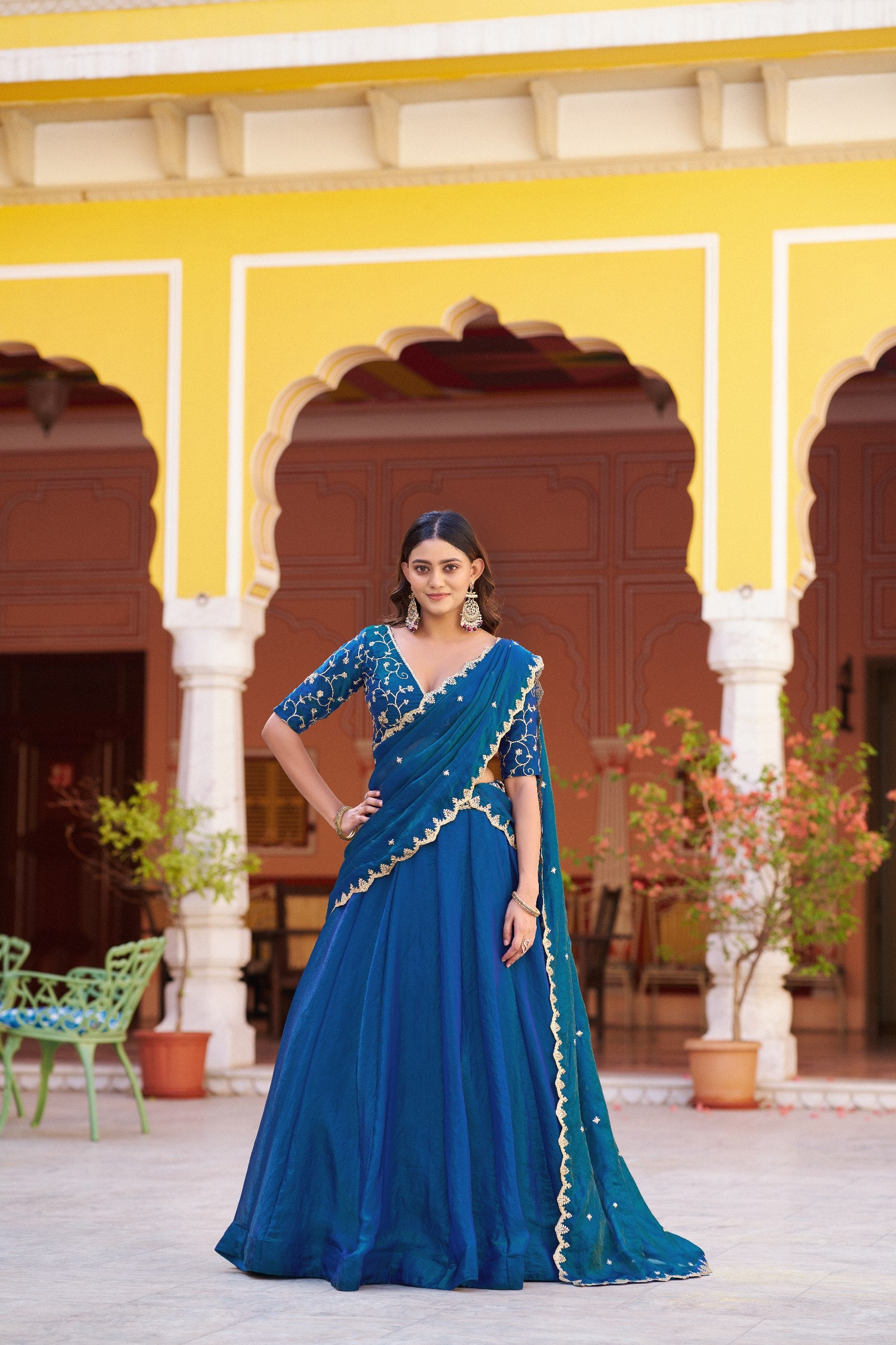 Designer Fendi Embroidered Lehenga Choli Set