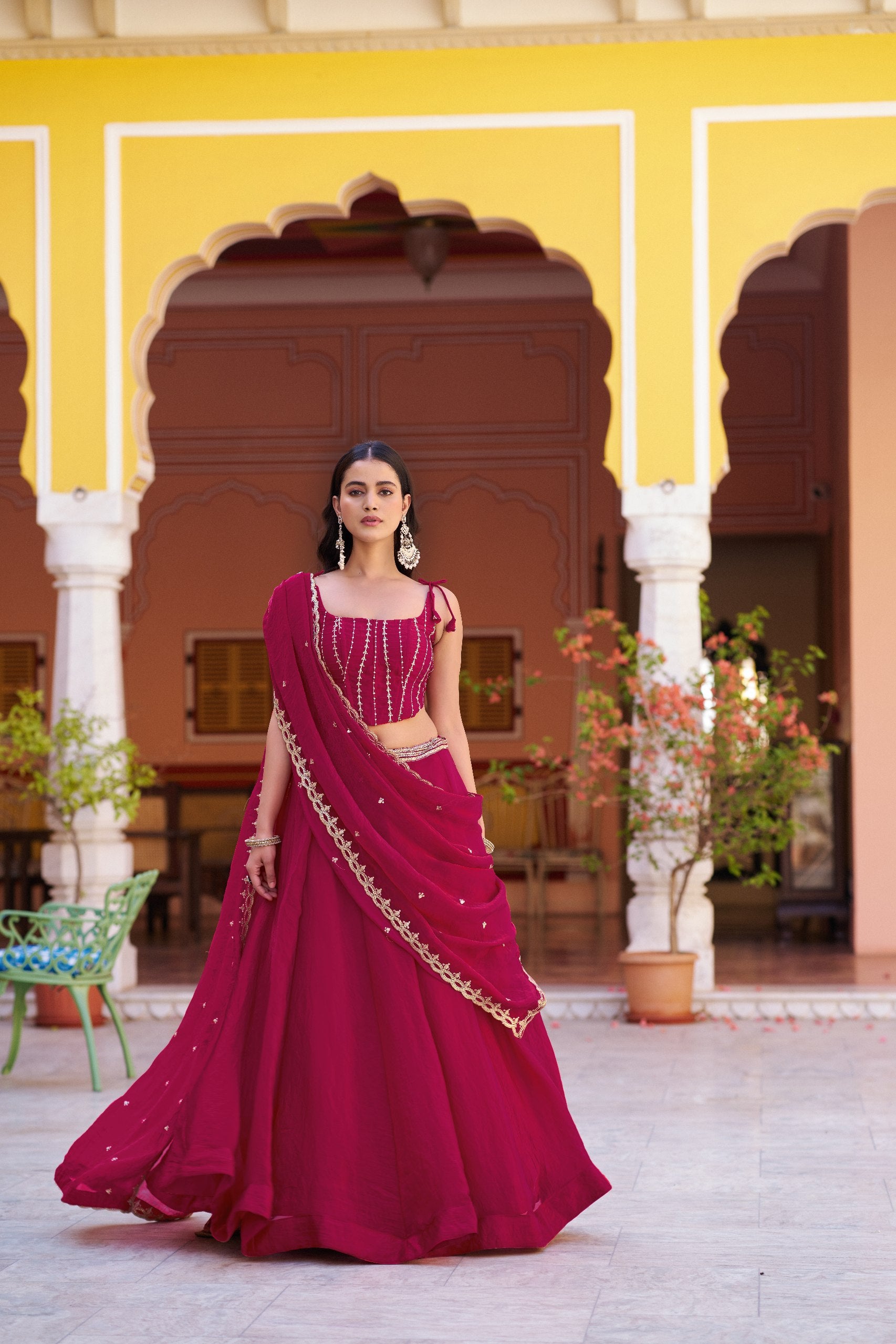 Designer Fendi Embroidered Lehenga Choli Set