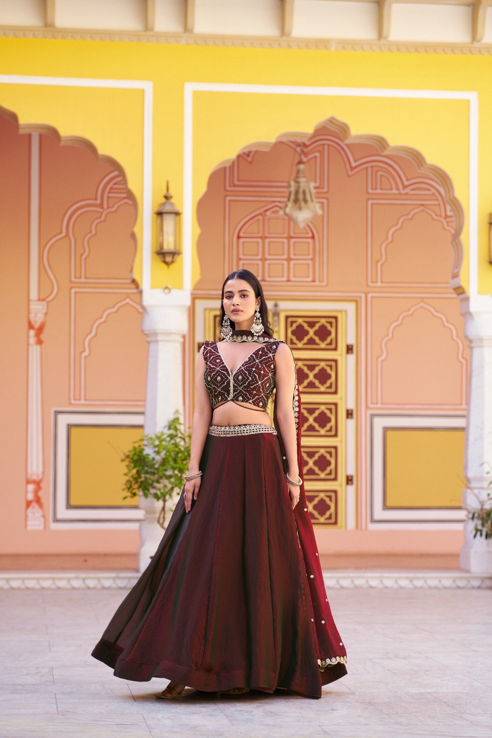 Designer Fendi Embroidered Lehenga Choli Set