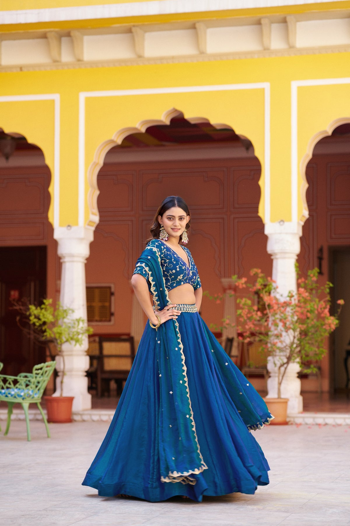 Designer Fendi Embroidered Lehenga Choli Set
