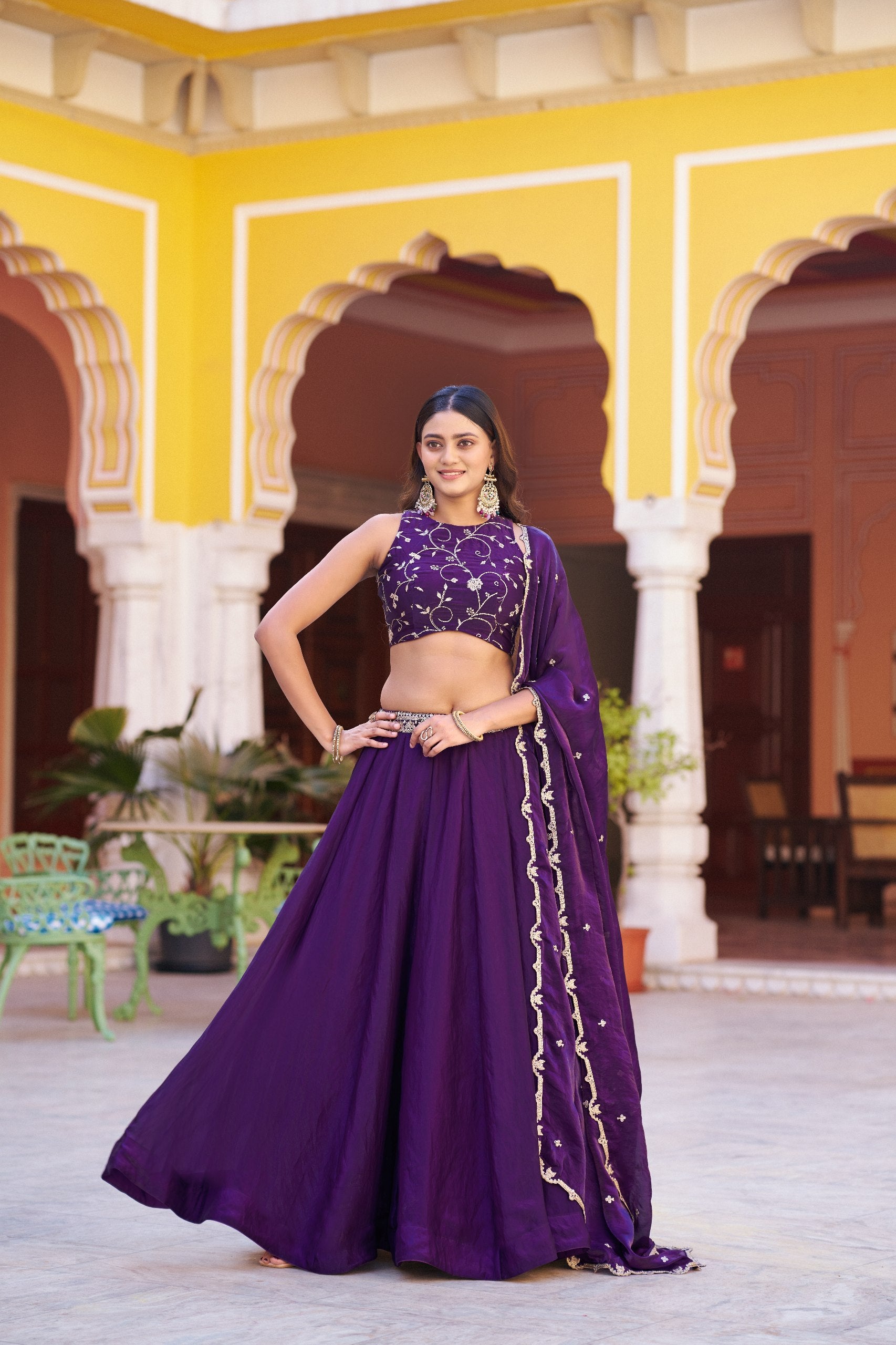 Designer Fendi Embroidered Lehenga Choli Set