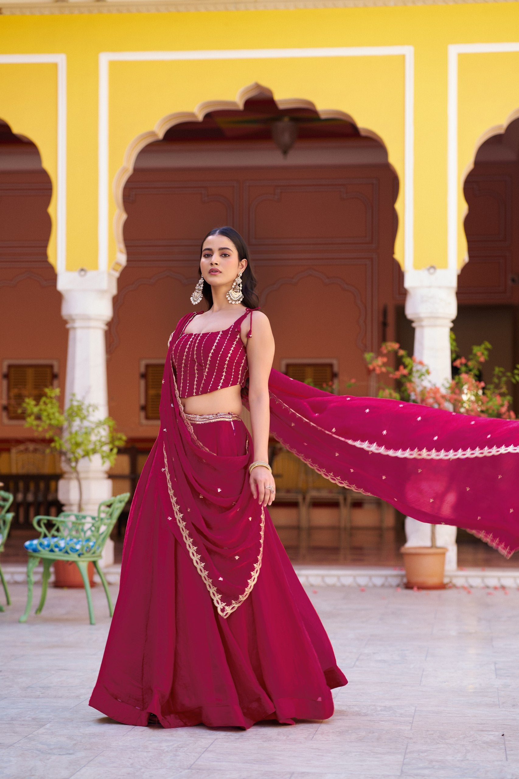 Designer Fendi Embroidered Lehenga Choli Set