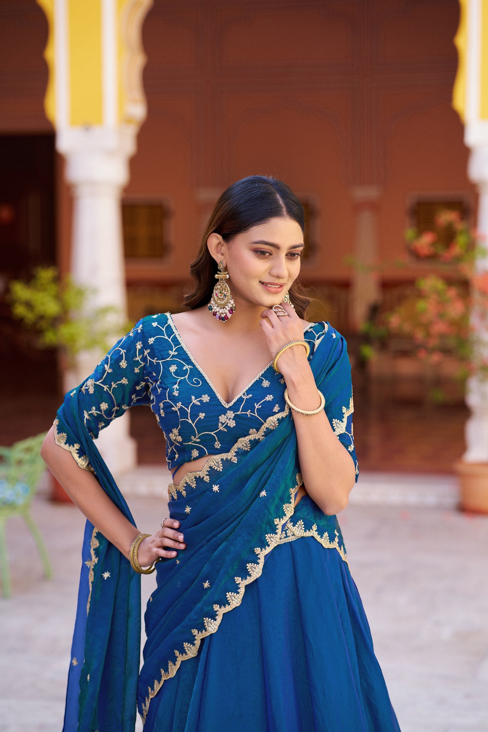 Designer Fendi Embroidered Lehenga Choli Set