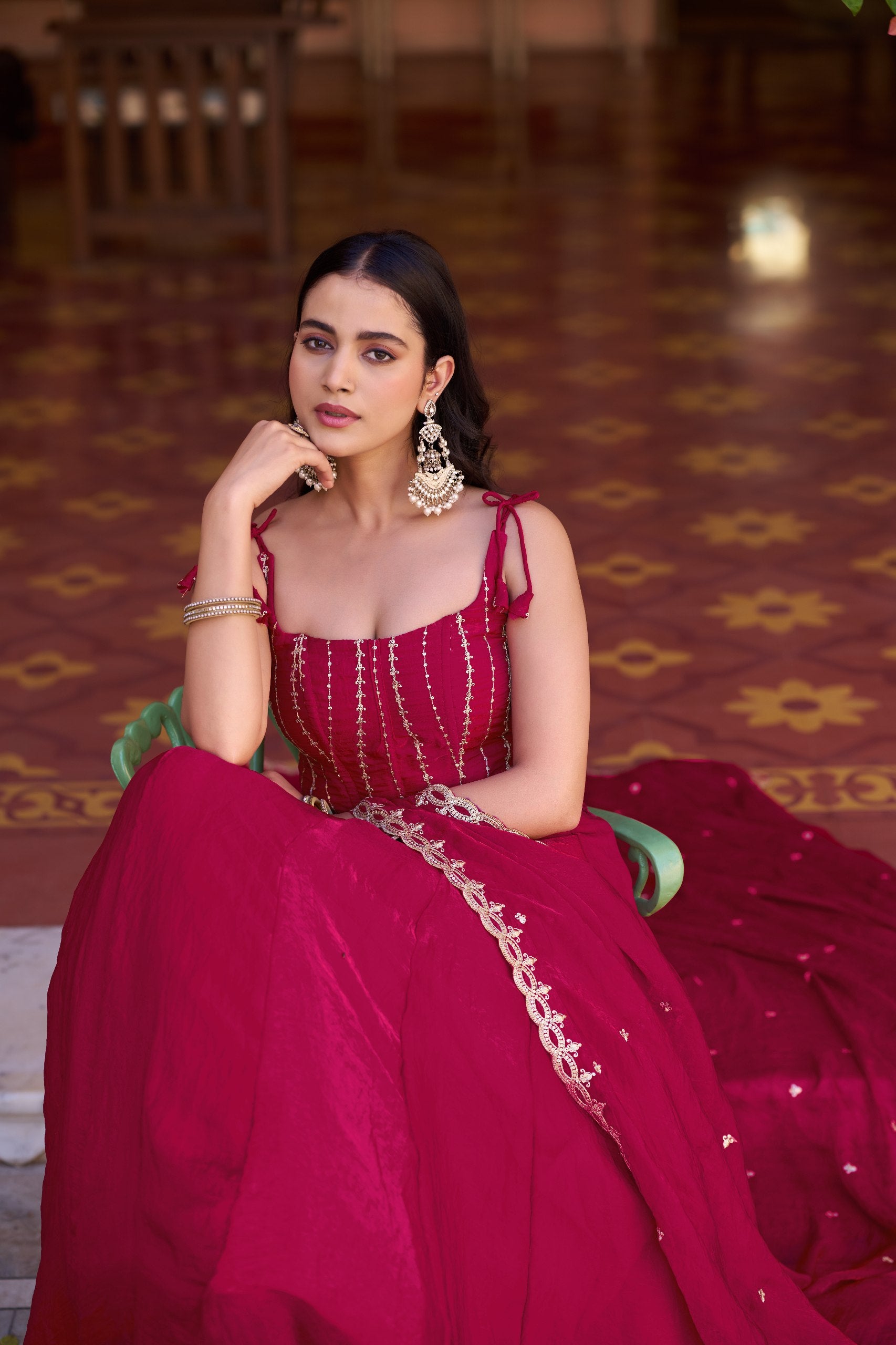 Designer Fendi Embroidered Lehenga Choli Set