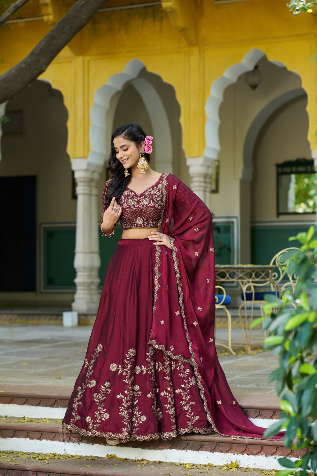 Designer Rangoli Silk Embroidered Lehenga Choli Set