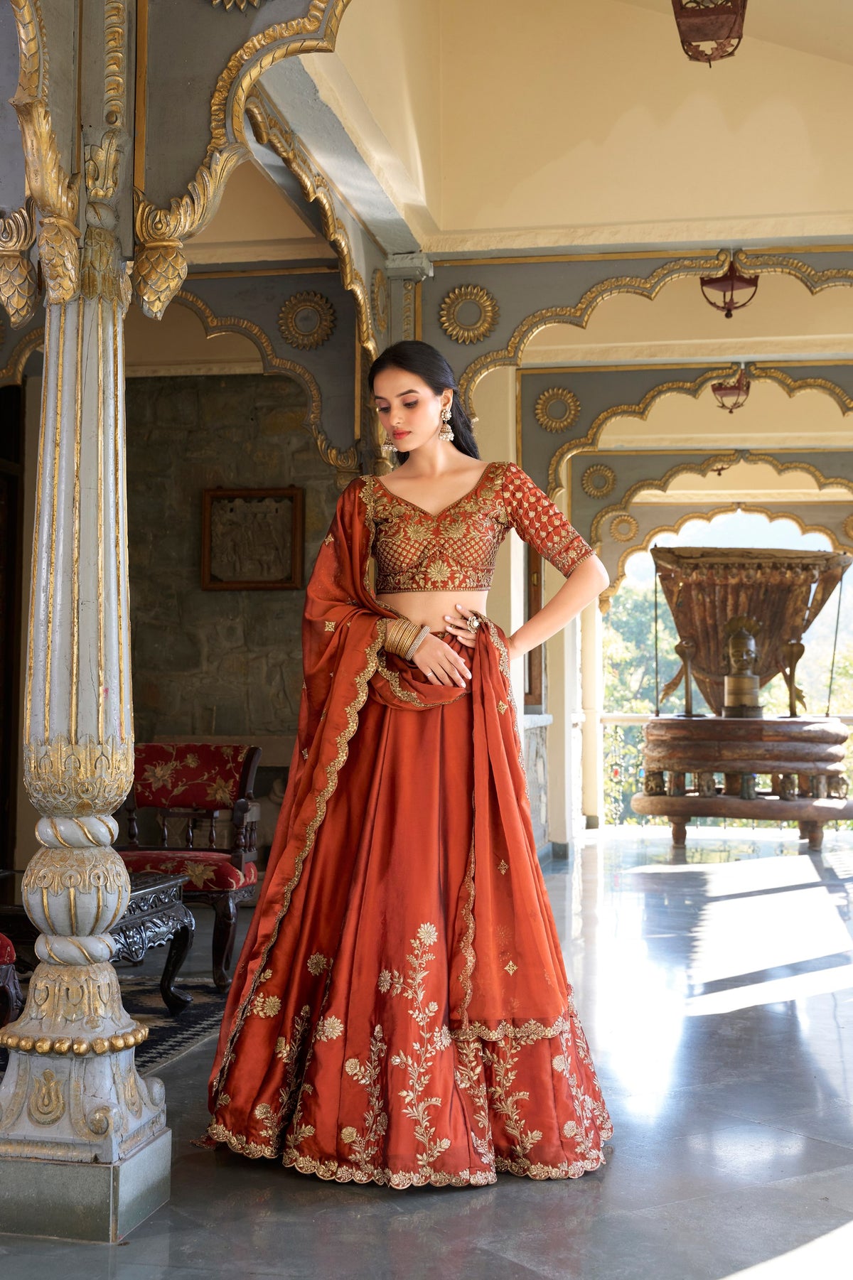 Designer Rangoli Silk Embroidered Lehenga Choli Set