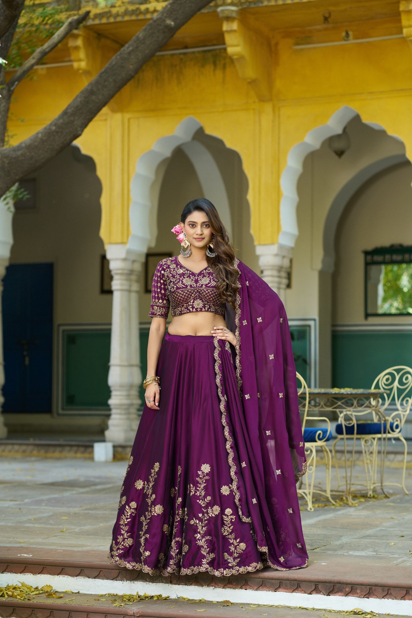 Designer Rangoli Silk Embroidered Lehenga Choli Set