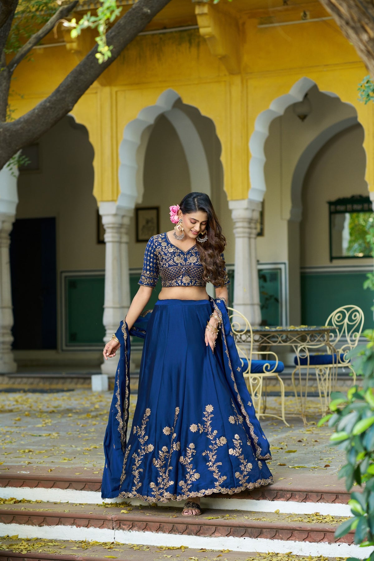 Designer Rangoli Silk Embroidered Lehenga Choli Set