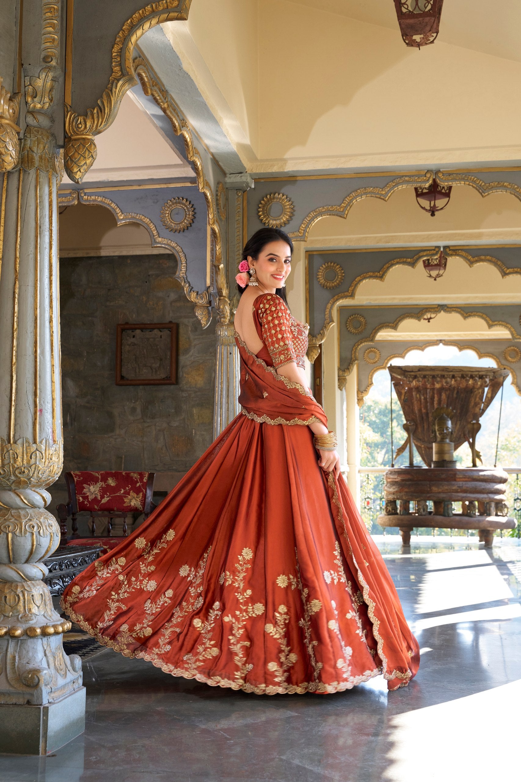 Designer Rangoli Silk Embroidered Lehenga Choli Set