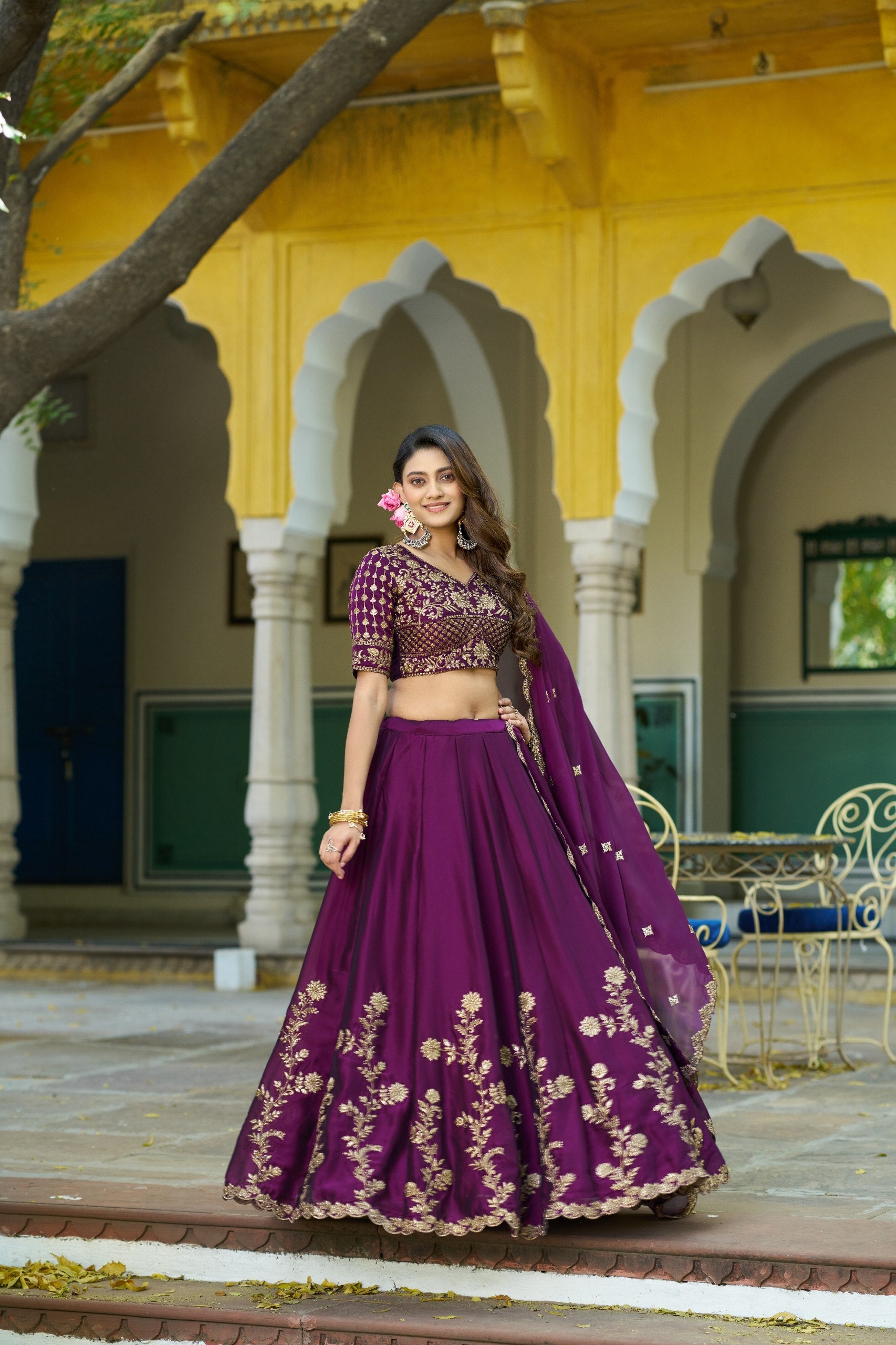 Designer Rangoli Silk Embroidered Lehenga Choli Set