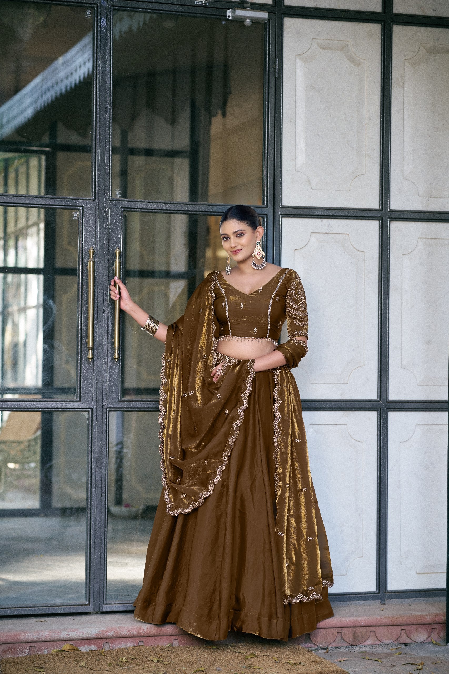 Designer Fendi Embroidered Lehenga Choli Set