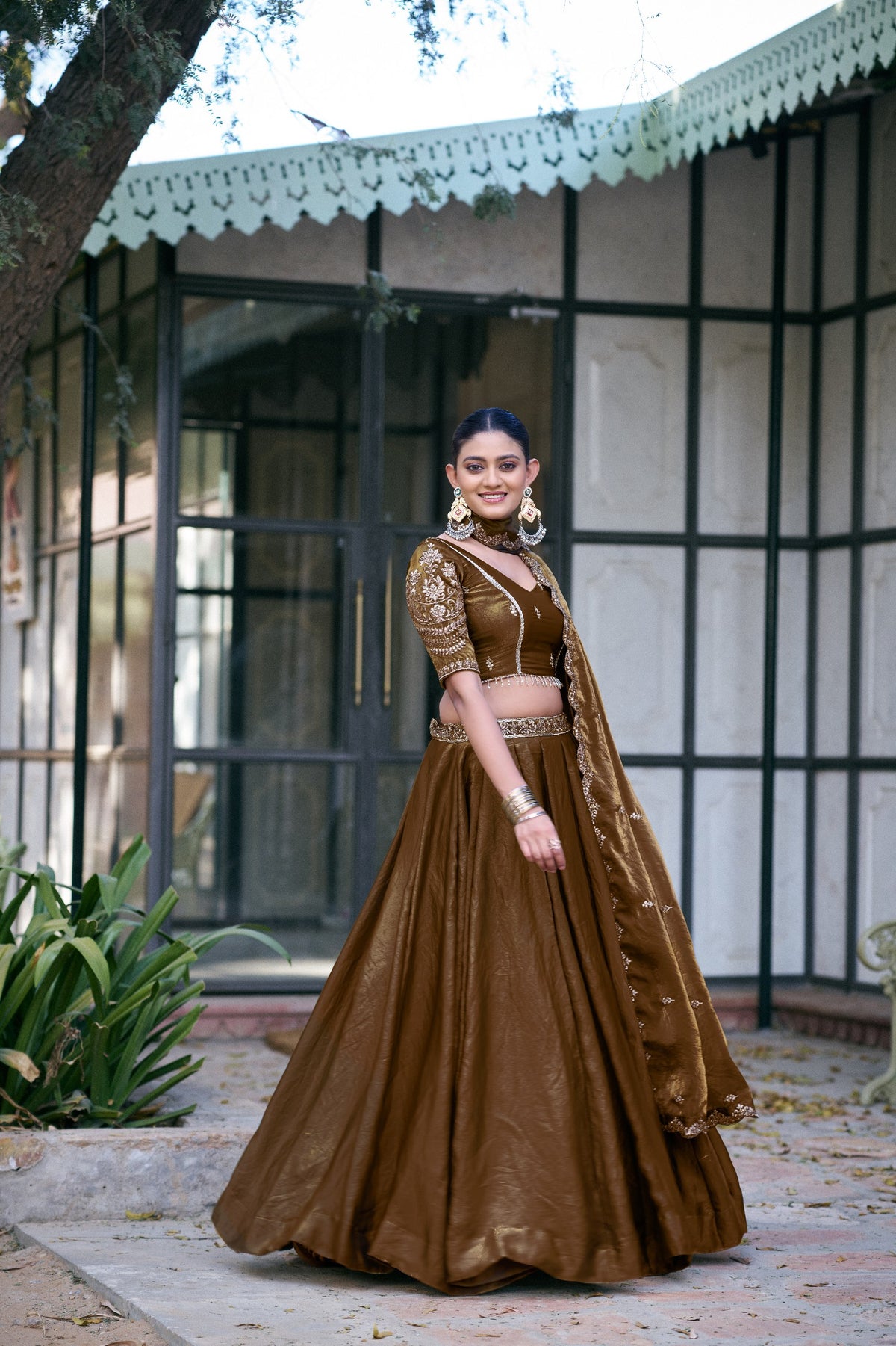 Designer Fendi Embroidered Lehenga Choli Set