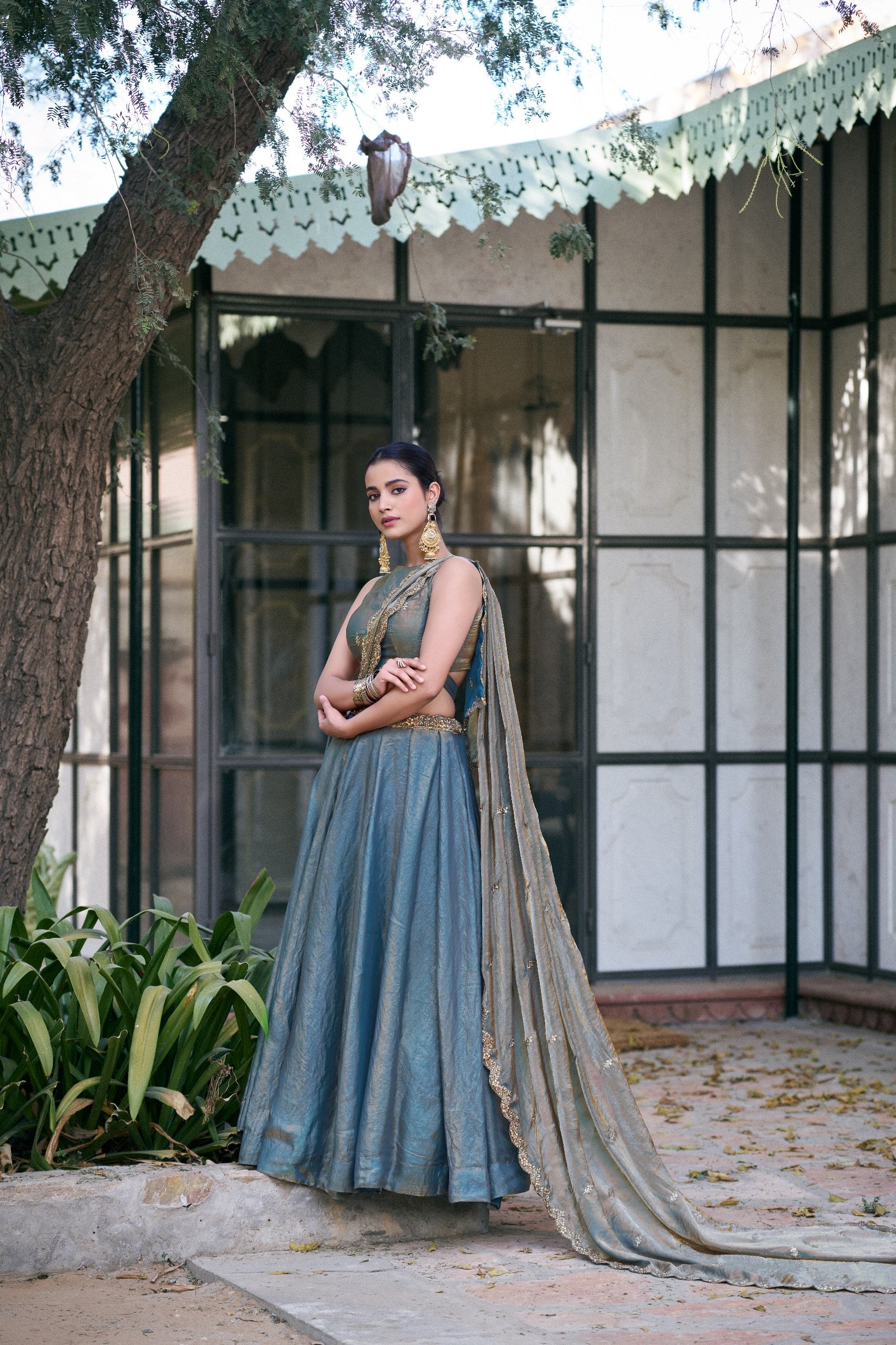 Designer Fendi Embroidered Lehenga Choli Set