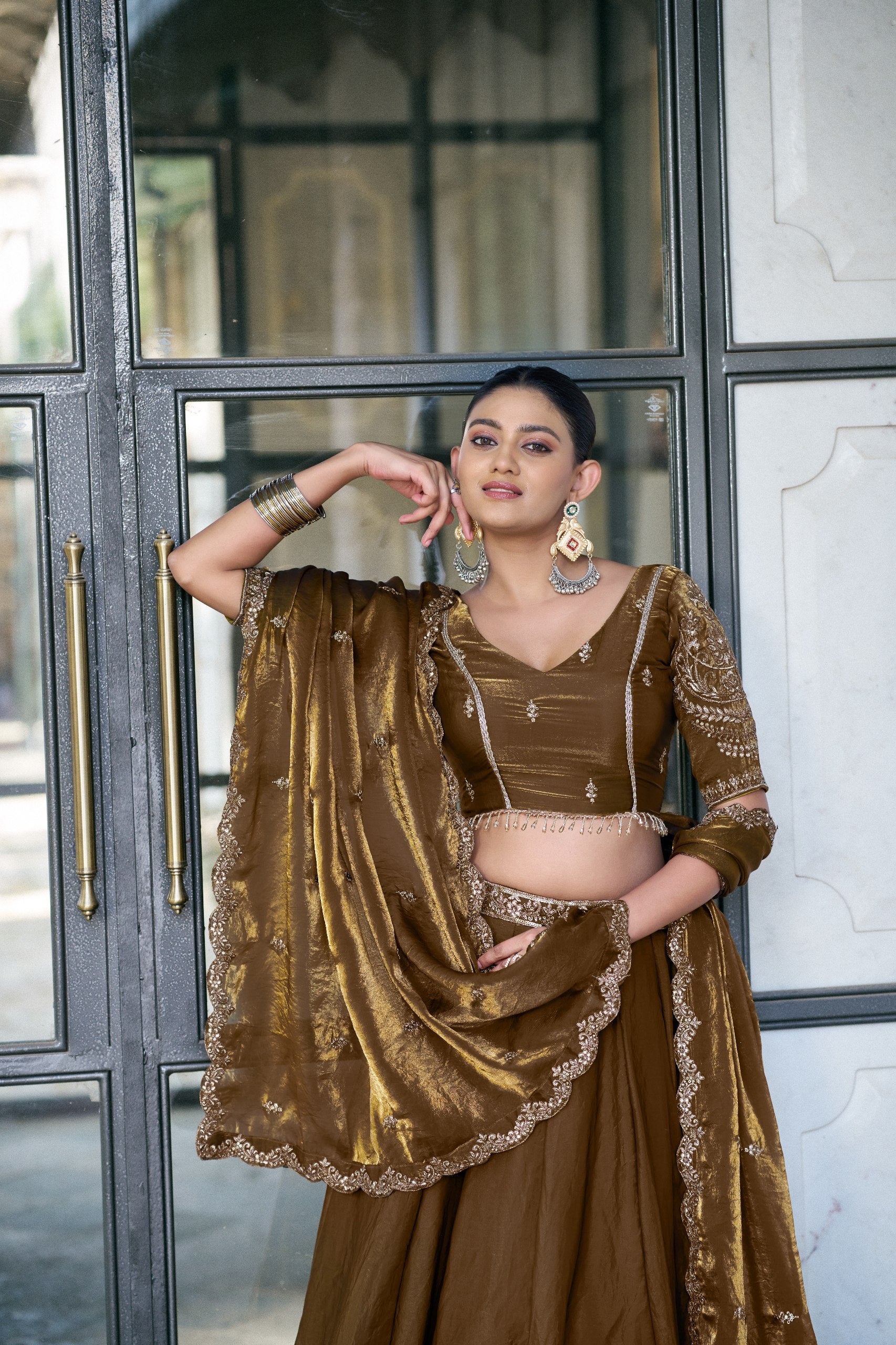 Designer Fendi Embroidered Lehenga Choli Set